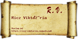 Ricz Viktória névjegykártya